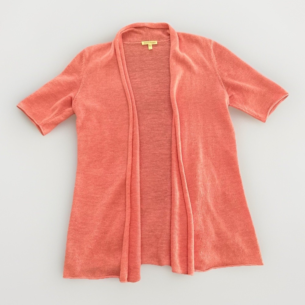 Eileen Fisher Women's Linen Open‎ Front Cardigan-XS-Quiet Luxury-Mature-Coastal